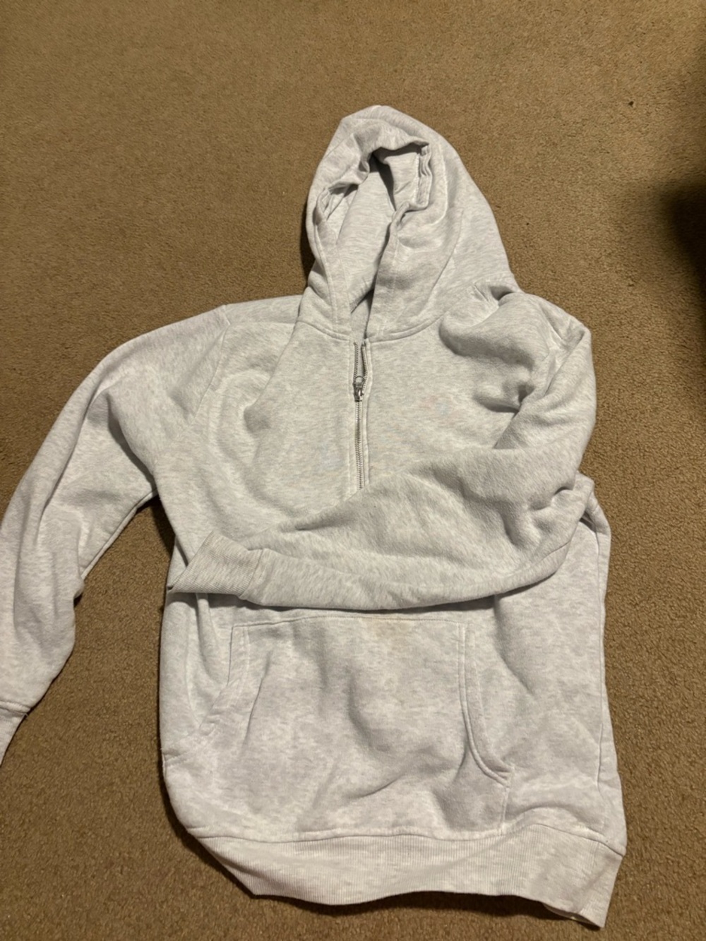 Light Gray Half-Zip Sweatshirt